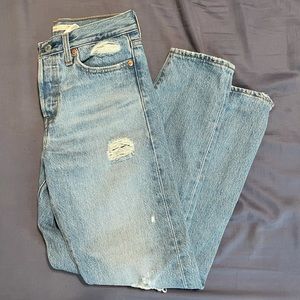 Levi’s Wedgie Straight Leg Distressed Jeans